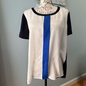 J. Crew Color Block High Low Blouse